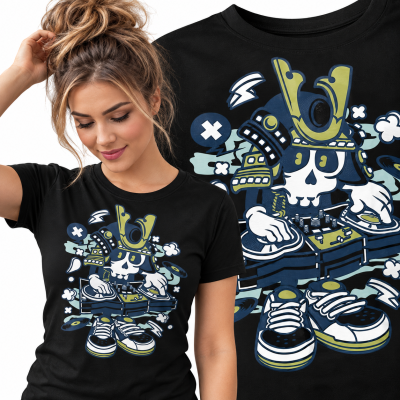 KOSZULKA DAMSKA  ANIMOWANA SAMURAI DJ